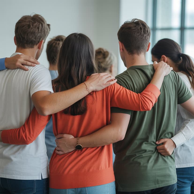 Team members standing together